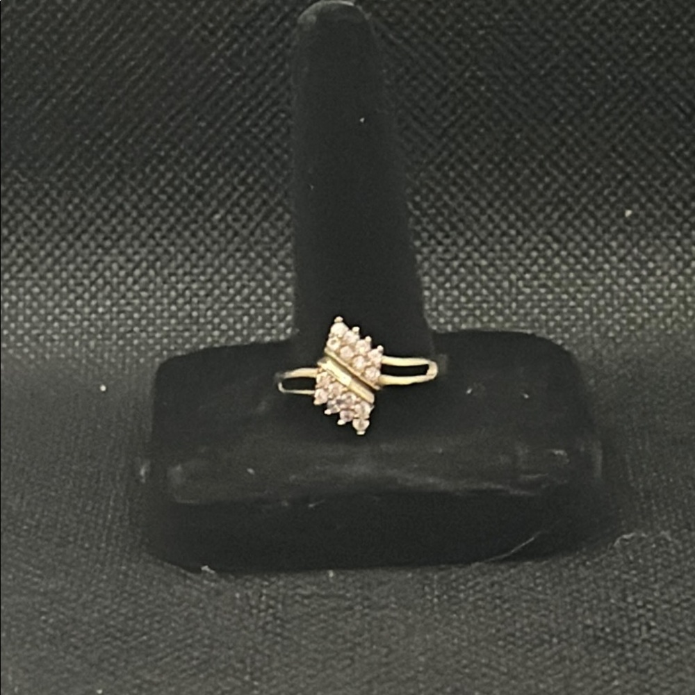 Elegant Gold Overlay with Diamond Accents Women's Ring